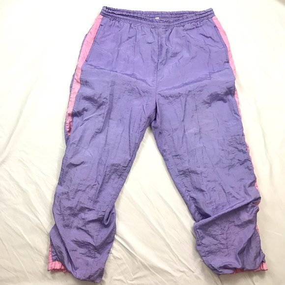 Vtg Active Stuff Size M Floral Track Suit Full Zip Jacket & Pants Purple Pink - Picture 13 of 13
